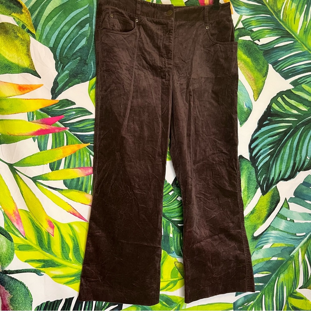 VTG Marisa Christina 8/8P Brown Velvet Cropped Ankle BootCut Fall Casual Pants
